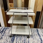 Vintage Cosco Mid-century Modern 3-tier Rolling Bar Tea Serving Cart Mcm White