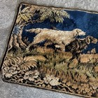 Hunting Dogs Vintage Rug Wall Hanging Boho Tapestry 38  W By 19 1 4  L Guc