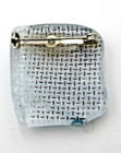 Vtg Unusual Geometric Artsy Abstract Brooch Blue Green Shade Red Silver Tone Pin