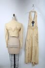 70s Vintageolson Burray 2 Piece Suede Patchwork Halter Top Dress   Jacket Beaded