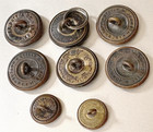 Vtg Lot Of 8 Us Army Eagle Brass Buttons  Waterbury   Other Early Button Makers