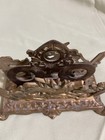 Vintage Bradley   Hubbard Brass Letter Holder Stag And Dogs Heavy Over 3 Lbs