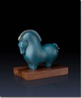 Chinese Pure Bronze Animal Lucky Wealth Happy Tang Horses Art Statue