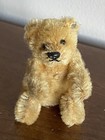 Vintage Miniature Steiff Mohair Teddy Baby Bear Golden Mohair 3    W  Button  