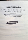 Samsung Sgh T109 User Manual  flip Phone 2008 Quick Start Guide 125 Pages New
