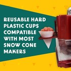  4 Pack  Plastic Reusable Snow Cone Cups - No Leak - 6 Oz