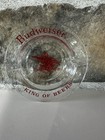 Vintage Budweiser Collectible Decor Clear Glass Ashtray 5    Red Lettering