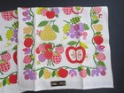 2 Vintage Retro 1970s Pure Linen Hbi Malandrino Kitchen Tea Towels Mcm Mod Fruit