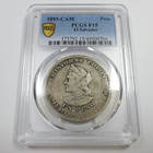 1895 Cam Pcgs F15 - El Salvador  900 Silver Un Peso Coin  56108b