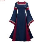 Medieval Renaissance Palace Dress Square Collar Slim Long Skirt Cosplay Costume