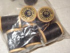 8 Vintage Wood Spool J p Coats Thread Best Six Cord Black Unused  40 Yds Each