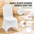 Uimoso 100 Pcs Polyester Spandex Wedding Chair Covers Arched Front White