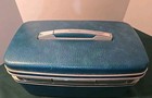 Vintage Samsonite Train Case Suitcase Blue Makeup Cosmetic Case