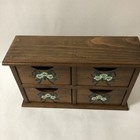 Antique Vintage Hand Painted  Wooden Sewing Box  With 4 Drawers 14x8 5x4 5 