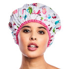 Shower Cap Waterproof Reusable Large Oversized Bath Hair Hat Elastic Diva Peva