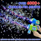 2 Pack Bubble Gun Machine For Kids  Automatic Light Up Bubble Blower With 4 B   