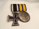     Ww1 German 2 Medal Clasp Iron Cross With Schwarzburg-sonderhausen Dgrm  3967 