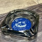 Rare 1950s Astromotels Space Age Luxury Blue Glass Ashtray Smoky Casino