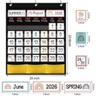 Black Classroom Calendar Pocket Chart With 89 Cards For Students Large Classr   