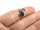 Vtg B f 14k Yelow Gold Light Blue Sapphire   Emerald Ring 2 79g Sz 4 25