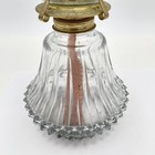 Lamplight Farms Clear Glass Oil Lamp Diamond Pattern Brass Shade Retro Decor