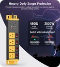 Cccei Heavy Duty Surge Protector Power Strip 20 Amp Individual Switches  25ft   