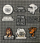 Huge Pin Lot Of 15 Funny Humor Goth Punk Lapel Hat Pins Badges