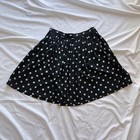 Vintage 90s Pottery Mini Skirt 24  Waist Black Polka Dot
