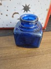 Vintage Cobalt Blue Inkwell Applied Lip Marked 77 On Bottom