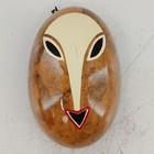 Wood Face Mask Hand Painted Tribal Folk Art Wall Hanging Decorative 9      Signed