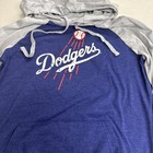 Los Angeles Dodgers T Shirt Hoodie Women Xs Blue And Gray Raglan Pullover Mlb