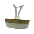 Vintage Lefton Lipstick Holder Porcelain With Gold Trim  Holds 4 Tubes Guc