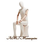 Handmade Male Men Sitting Flexible Posable Mannequin  pay Pedastal Seperately  