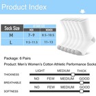 6 Pack Men s Cotton Crew Socks Cushioned Breathable Work   Athletic Socks