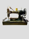 White Rotary Black Cast Iron Sewing Machine W  Travel Case 1913 Vintage Antique