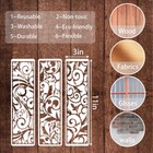 12 Pcs Border Stencils For Painting  Leaf Stencil Template Reusable Wood Craft
