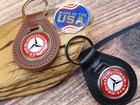 New Rare Vintage Red Mercedes - Benz Car Leather Key Chain Ring Fob Nos