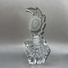 Vintage Clear Cut  glass Crystal Perfume Fragrance Decanter Bottle Flower Vanity