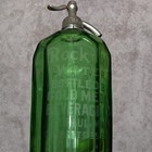 Vintage Seltzer Soda Water Siphon Bottle Green Glass Gold Medal Beverage Co 1935