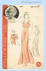 Hollywood Starlet 1416  1930s Rare Misses Nightgown 34b Vintage Sewing Pattern