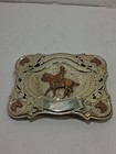 Vntg Irvine Jachens Sterling Silver Belt Buckle Cowboy Horse Original Box