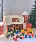 Vtg  Fisher Price Play Family Farm barn   Silo    accessories  Loaded