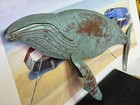 24in 3d Whale Metal Wall Art  Nautical Cottage Decor  Beach Ocean Sea-signed