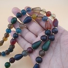 Antique African Style Multicolor Glass Beads Necklace