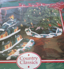 American Pacific Hand Quilted Patchwork Throw Wall Hanging Xmas Log Cabin 50x60
