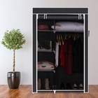 Gray 64  Portable Closet Storage Organizer Wardrobe Clothes Rack With Shelves