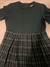 Ejm Women   s Green Plaid Pegged Dress Vintage Size 12  Tartan Plaid Zip Back