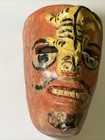Antique Folk Art Carved Wood Dance Mask about 10    Tall great Vibrant Colors