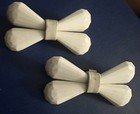 Pair Vintage White Faceted Plastic Bead Bow Shoe Clips Mod 1960s