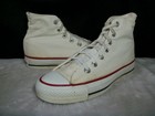 Converse Vtg Chuck Taylor All Star White Hi 5m 7m 1980s Made Usa Free Ship